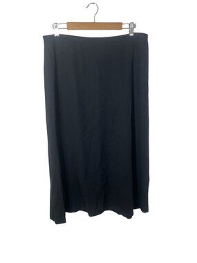 Vintage Talbots A Line Long Wool Blend Skirt Women 16 Black Lined USA Career